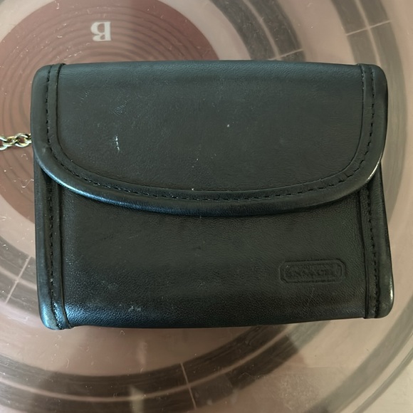 Coach RARE 7219 Black Leather Multi-Function Purse Wallet With Key Fob Vintage - Picture 3 of 9